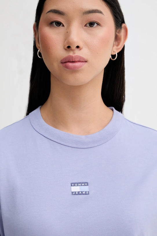 Tommy Jeans t-shirt bawełniany fioletowy DW0DW22202