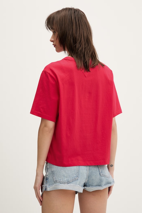Oblečení Tommy Jeans tričko bavlněné DW0DW22202 červená