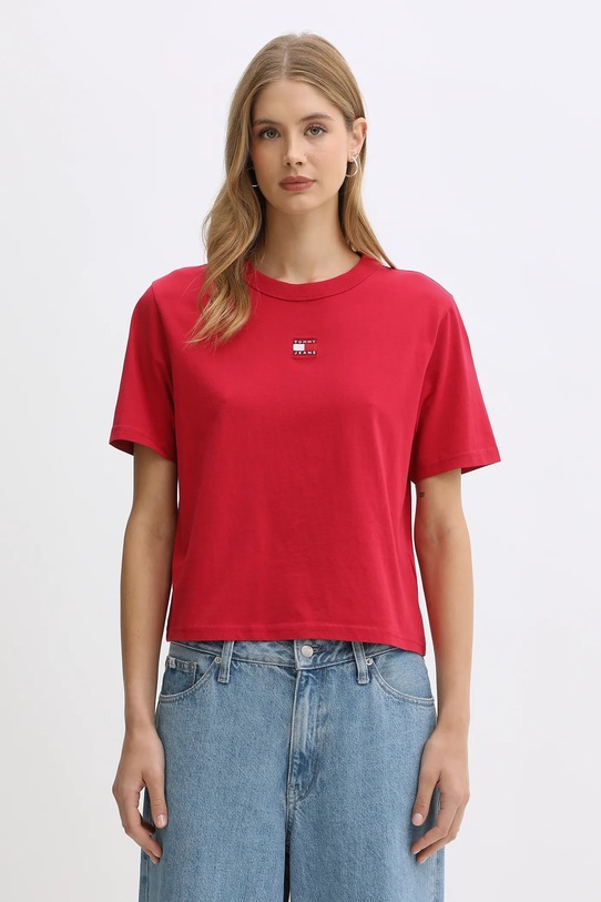 Tommy Jeans t-shirt bawełniany regular różowy DW0DW22202