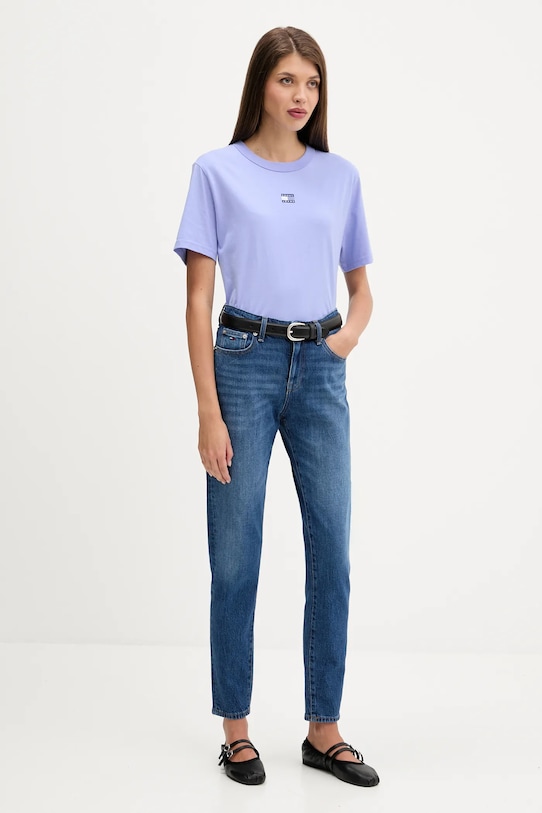Tommy Jeans tricou din bumbac DW0DW22202 violet AW25