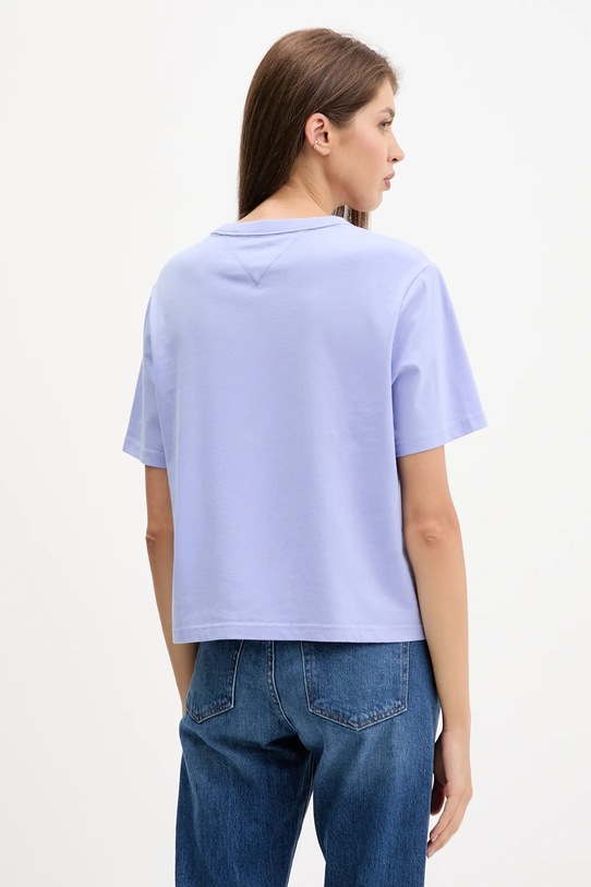 Ρούχα Βαμβακερό μπλουζάκι Tommy Jeans DW0DW22202 μωβ