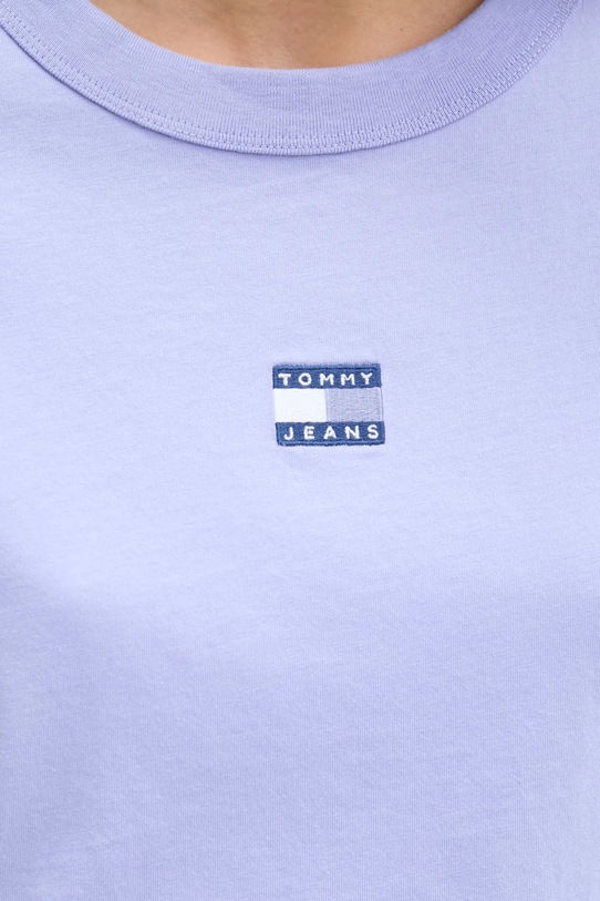 Βαμβακερό μπλουζάκι Tommy Jeans DW0DW22202 μωβ