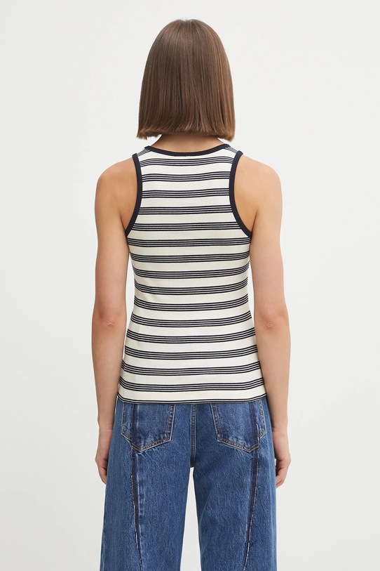 Odzież GANNI top Striped Soft Cotton Rib T4144 granatowy