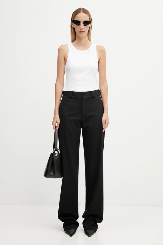 GANNI top Soft Cotton Rib T3897 biały