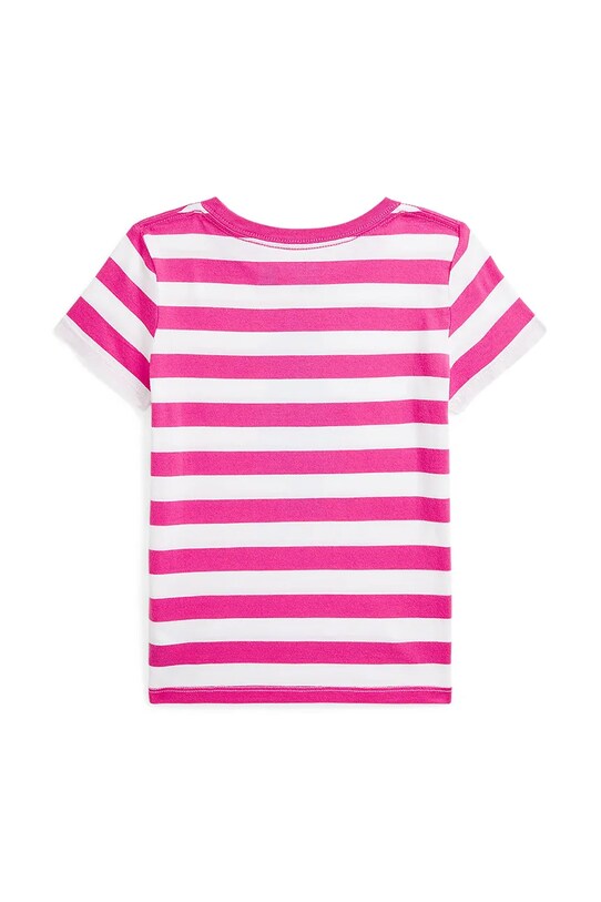 Детская хлопковая футболка Polo Ralph Lauren 312957378001 розовый SS25