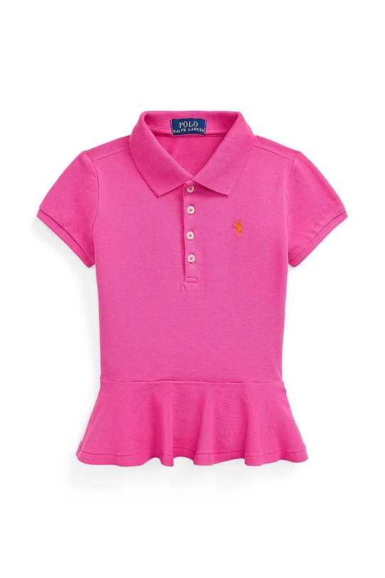 Детская хлопковая футболка Polo Ralph Lauren с эластаном розовый 312957156001