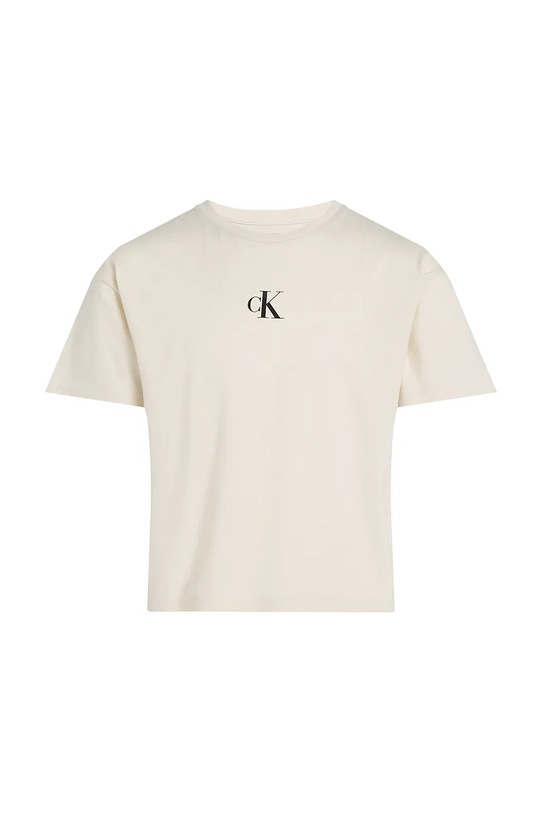 Dětské bavlněné tričko Calvin Klein Jeans IG0IG02136.128.176.PPYA béžová SS25