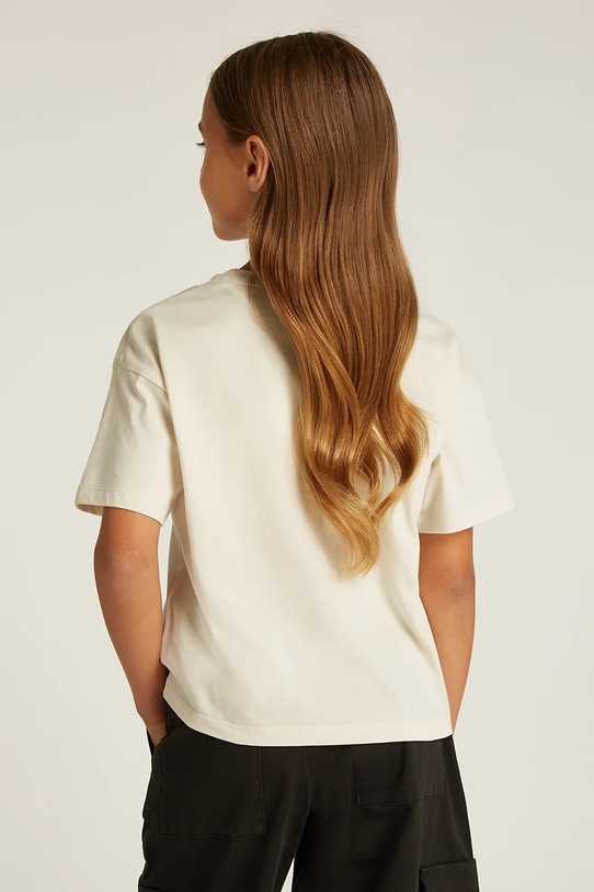 Dětské bavlněné tričko Calvin Klein Jeans béžová IG0IG02136.128.176.PPYA