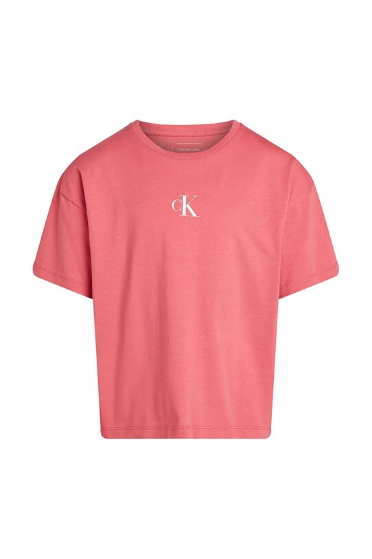 Detské bavlnené tričko Calvin Klein Jeans IG0IG02136.128.176.PPYA ružová SS25