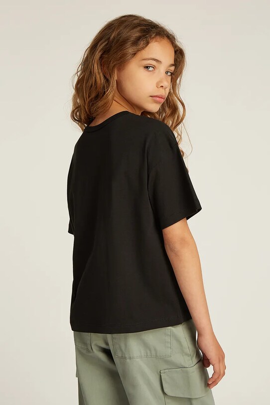 Детская хлопковая футболка Calvin Klein Jeans чёрный IG0IG02801.PPYA