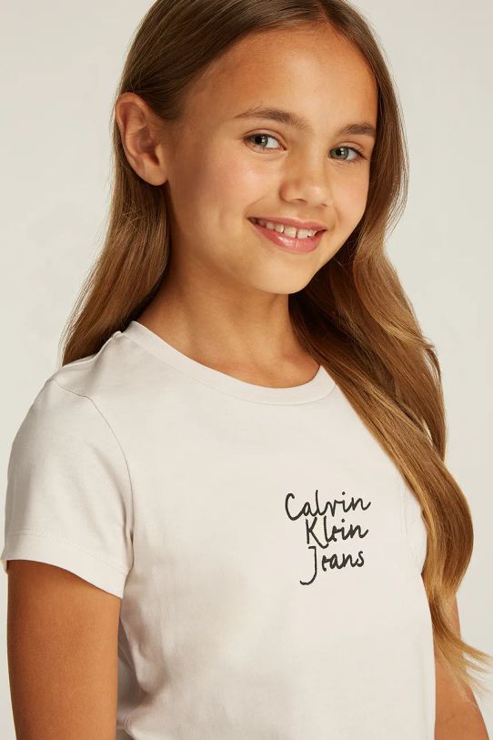 Calvin Klein Jeans t-shirt in cotone per bambini IG0IG02805.128.176.PPYA beige