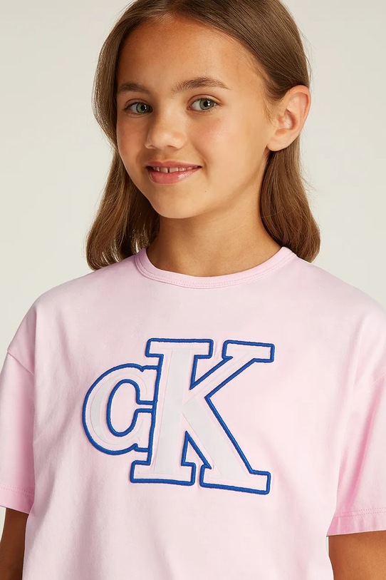 Calvin Klein Jeans t-shirt bawełniany dziecięcy IG0IG02806.PPYA różowy