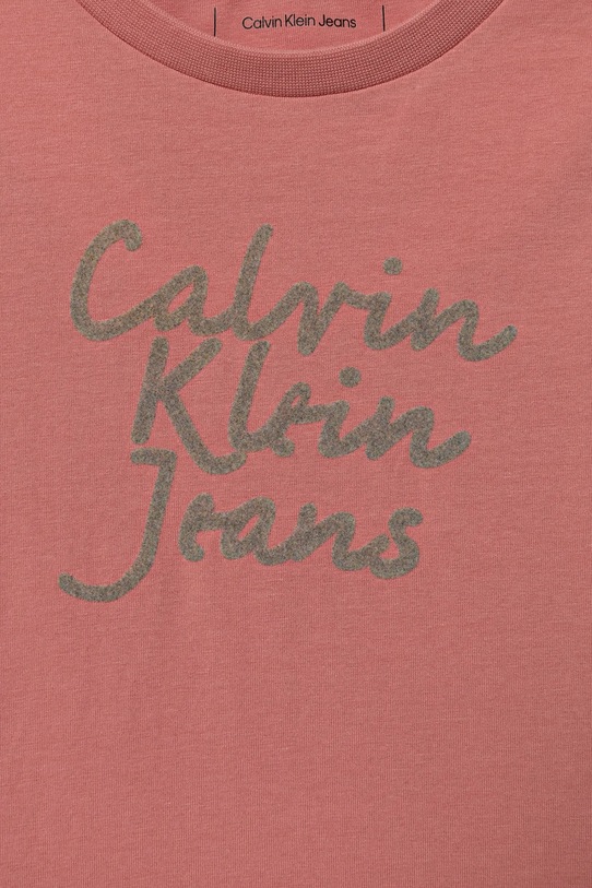 DÍVKA Dětské bavlněné tričko Calvin Klein Jeans IN0IN00261.G.PPYA růžová