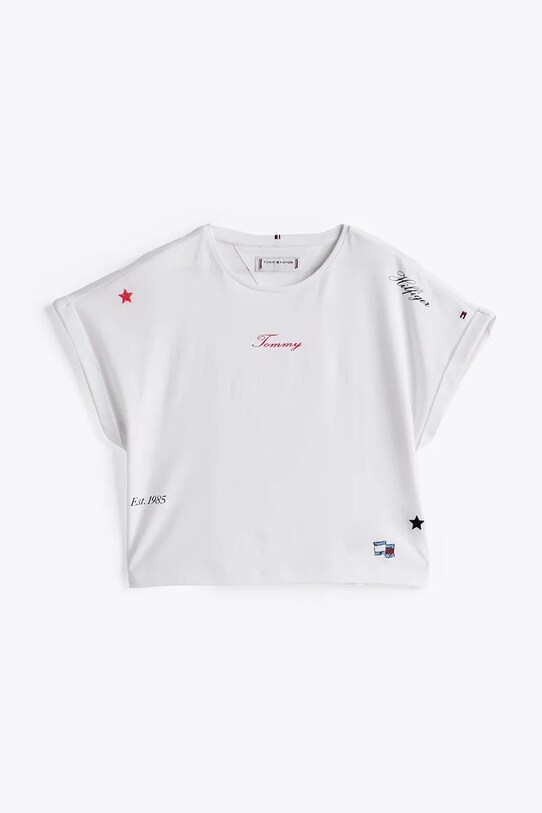 Tommy Hilfiger tricou copii KG0KG08300.128.176.PPYA alb SS25