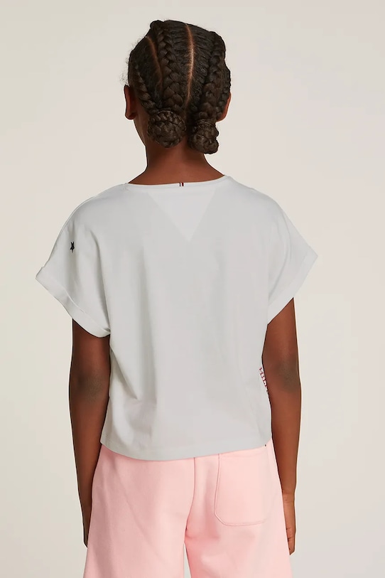 Fete Tommy Hilfiger tricou copii KG0KG08300.128.176.PPYA alb