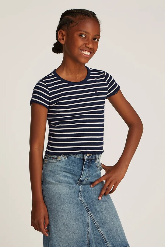 Дитяча футболка Tommy Hilfiger з еластаном чорний KG0KG08509.PPYA
