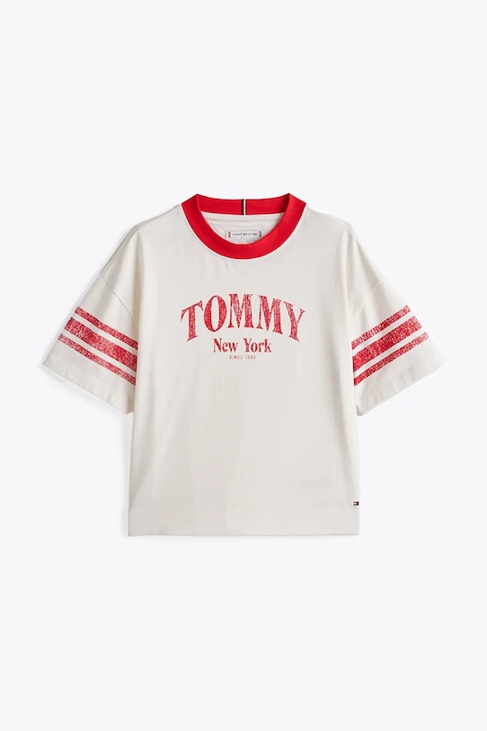 Tommy Hilfiger tricou de bumbac pentru copii KG0KG08293.PPYA alb SS25