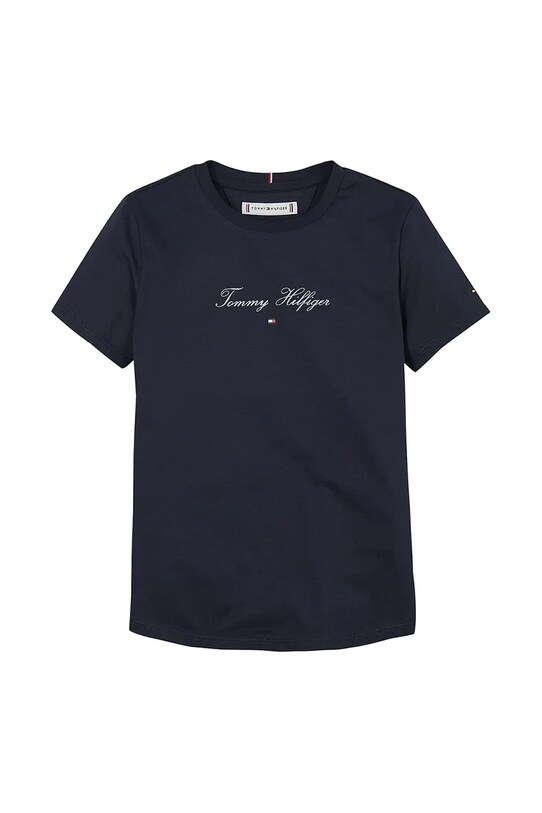 Детская хлопковая футболка Tommy Hilfiger KG0KG08298.128.176.PPYA тёмно-синий SS25