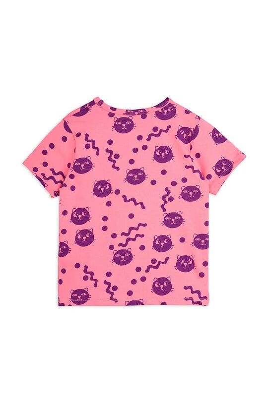 Mini Rodini tricou Squiggly cats 2512012128 roz SS25