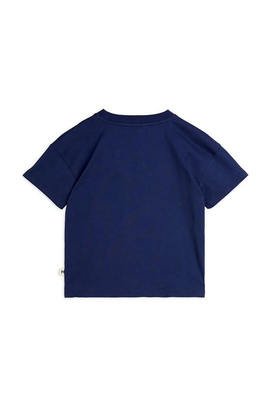 Mini Rodini tricou de bumbac pentru copii Bow 2512012860 bleumarin SS25