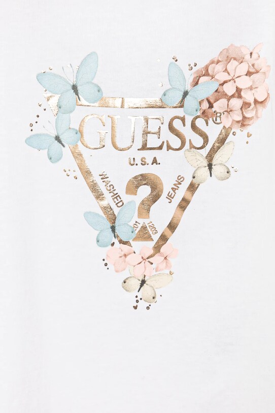 Dziewczynka Guess t-shirt niemowlęcy A5RI03.K6YW4.PPYA biały