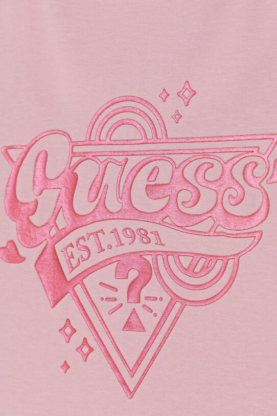 Дівчинка Дитяча бавовняна футболка Guess J5RI02.K6YW4.PPYA рожевий