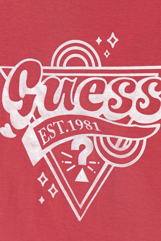 Dziewczynka Guess t-shirt bawełniany dziecięcy J5RI02.K6YW4.PPYA różowy