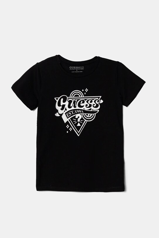 Дитяча бавовняна футболка Guess з еластаном чорний J5RI02.K6YW4.PPYA