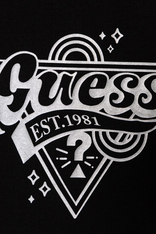 Дівчинка Дитяча бавовняна футболка Guess J5RI02.K6YW4.PPYA чорний