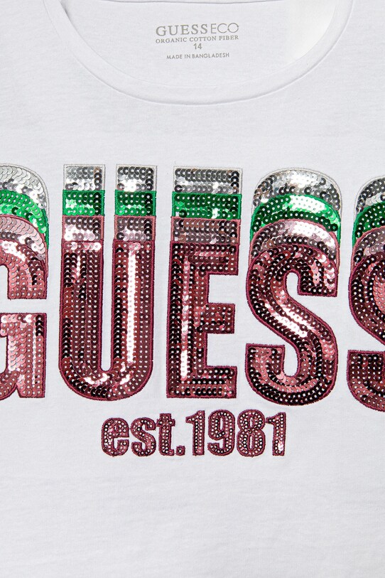 Fete Guess tricou de bumbac pentru copii J5RI10.K8HM4.PPYA alb