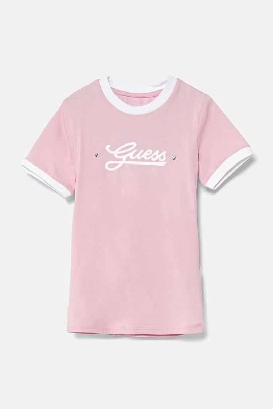 Guess t-shirt dziecięcy aplikacja różowy J5RI11.K6YW4.PPYA