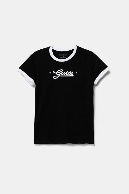 Guess t-shirt dziecięcy aplikacja czarny J5RI11.K6YW4.PPYA