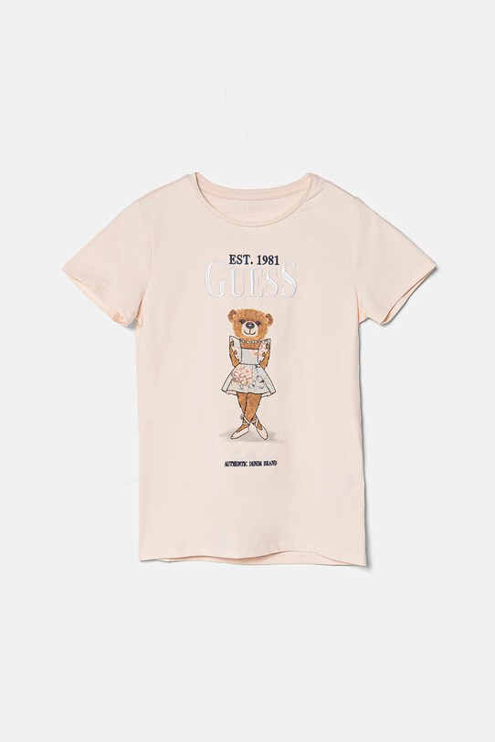 Guess t-shirt dziecięcy z elastanem beżowy J5RI24.K6YW4.PPYA