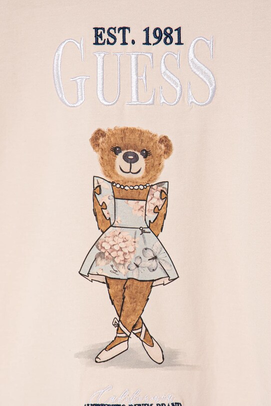 Dziewczynka Guess t-shirt dziecięcy J5RI24.K6YW4.PPYA beżowy