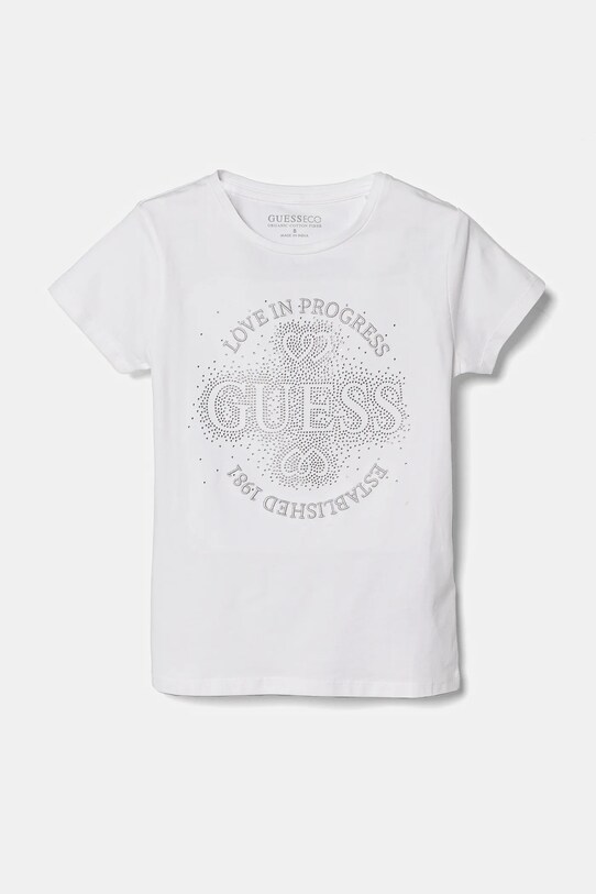Guess t-shirt dziecięcy aplikacja biały J5RI36.K6YW4.PPYA