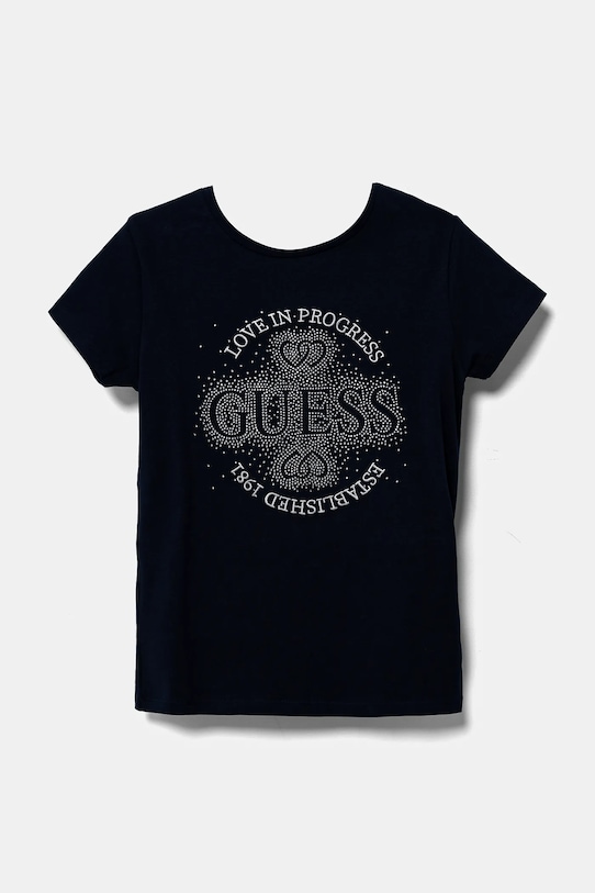 Guess t-shirt dziecięcy aplikacja granatowy J5RI36.K6YW4.PPYA