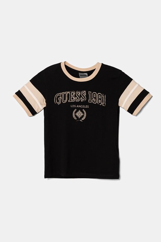 Дитяча бавовняна футболка Guess бавовна чорний J5RI45.KA260.PPYA