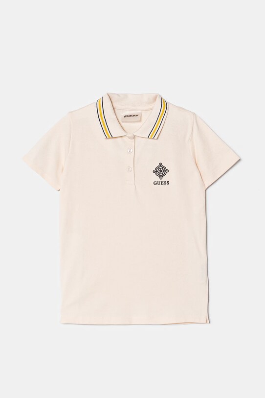 Детская хлопковая футболка Guess аппликация бежевый J5RP01.KCOK1.PPYA