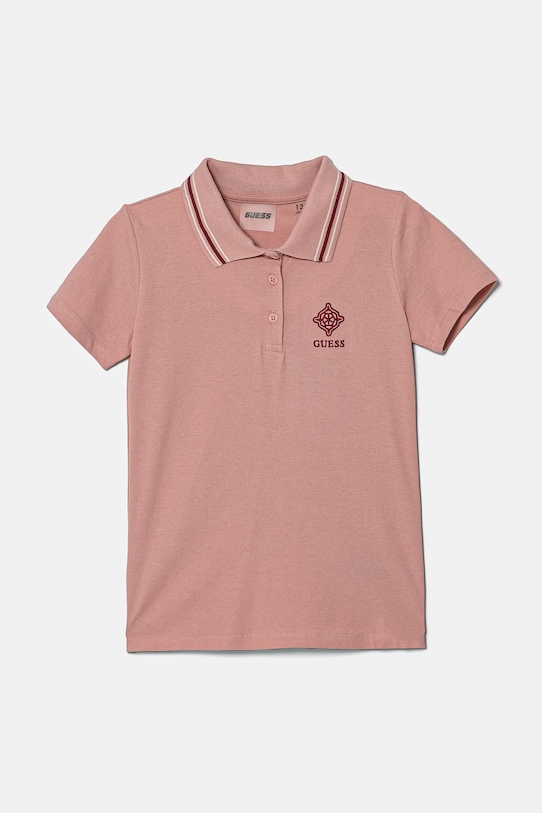 Guess t-shirt bawełniany dziecięcy aplikacja różowy J5RP01.KCOK1.PPYA