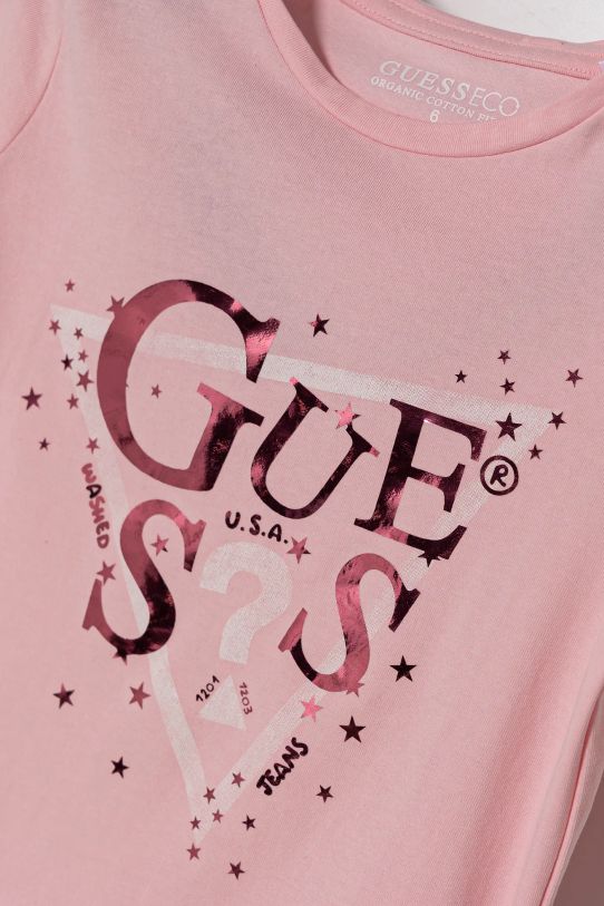 Dziewczynka Guess t-shirt dziecięcy K5RI00.K6YW4.PPYA różowy