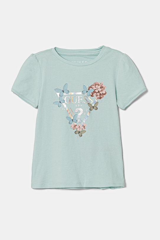 Dječja pamučna majica kratkih rukava Guess pamuk tirkizna K5RI07.K6YW4.PPYA