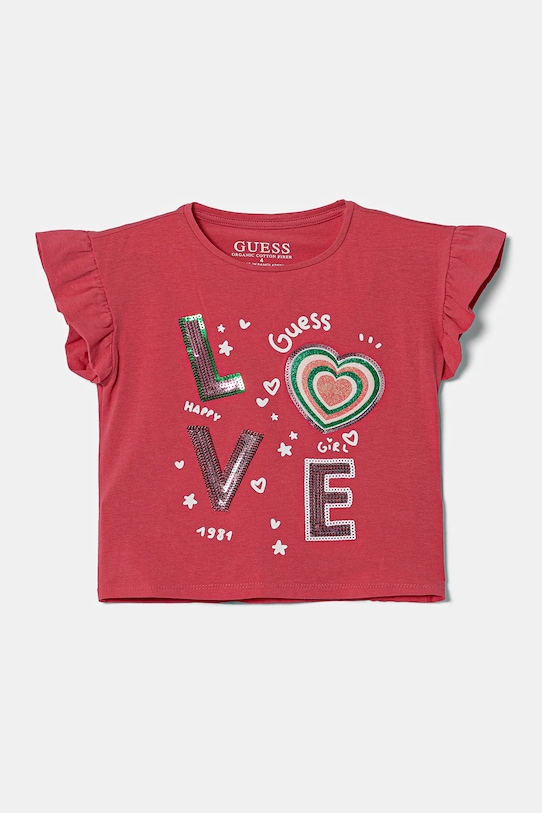 Guess tricou copii imprimeu roz K5RI13.K6YW4.PPYA