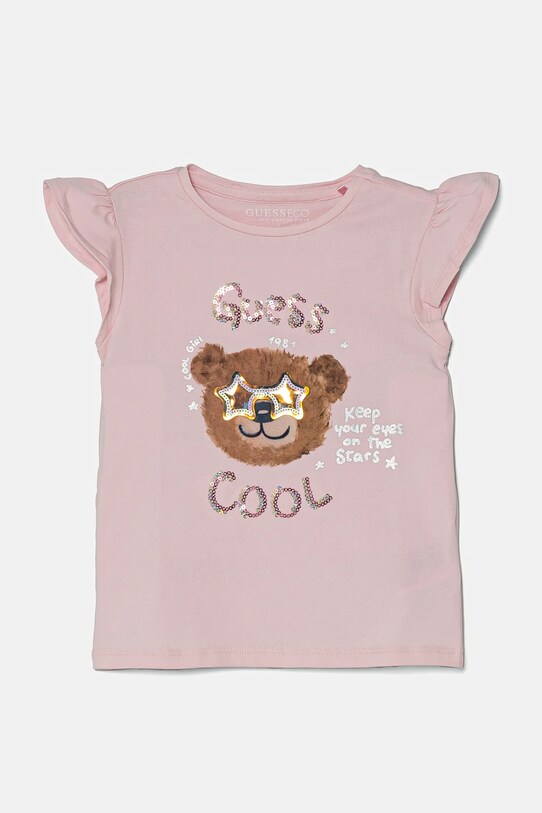 Дитяча футболка Guess аплікація рожевий K5RI18.K6YW4.PPYA