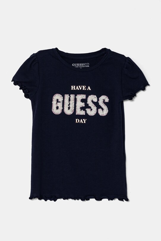 Guess t-shirt dziecięcy aplikacja granatowy K5RI28.K6YW4.PPYA