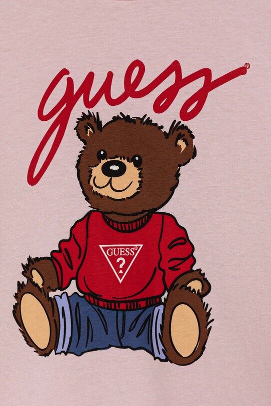 Дівчинка Дитяча бавовняна футболка Guess H4BJ06.I3Z14.PPYA рожевий