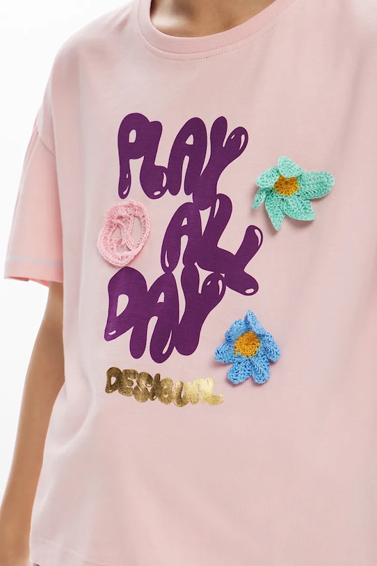 Детска памучна тениска Desigual 25SGTK03