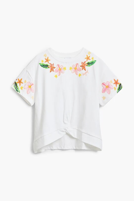 Детская хлопковая футболка Desigual 25SGTK04 белый SS25