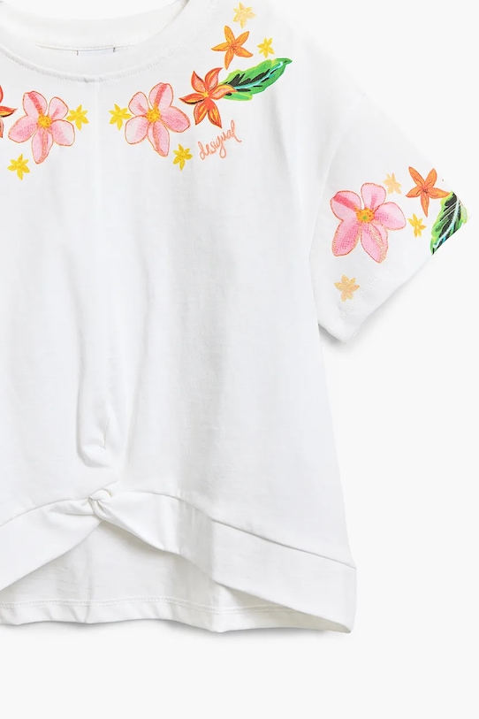 Desigual maglietta in cotone per bambini bianco 25SGTK04