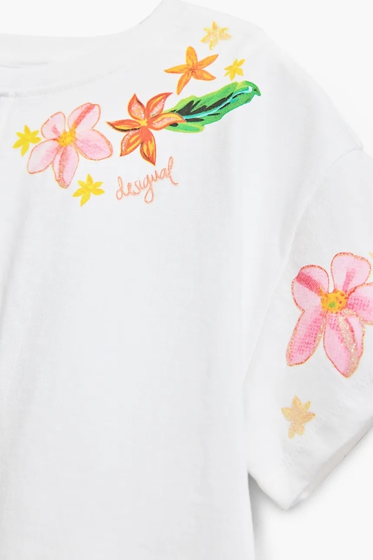 Desigual maglietta in cotone per bambini 25SGTK04 bianco