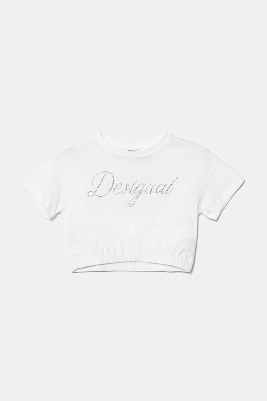 Otroška bombažna kratka majica Desigual 25SGTK11 bela SS25
